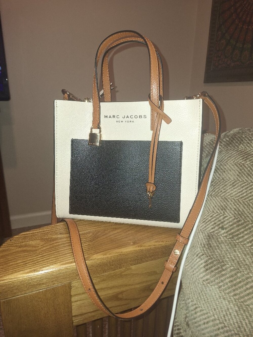 Marc Jacobs Mini Grind Colorblock Leather Tote Bag NWOT